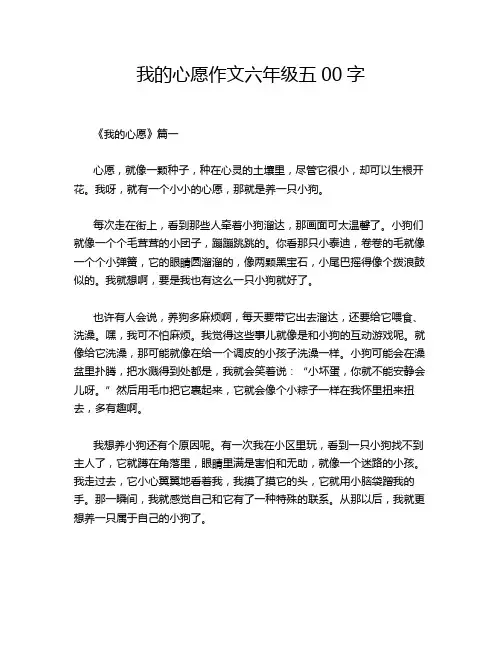 我的心愿作文六年级五00字