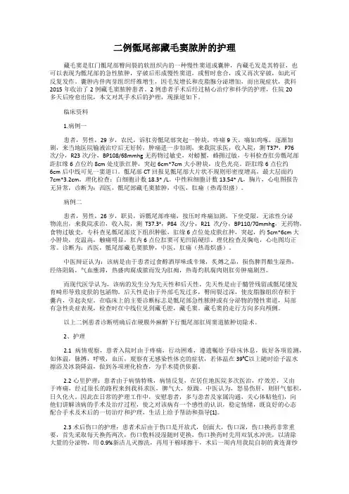 二例骶尾部藏毛窦脓肿的护理