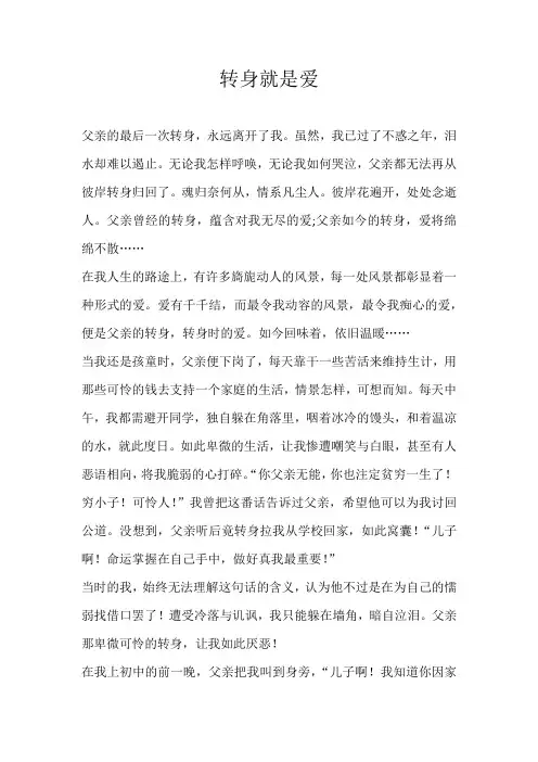 高三叙事转身就是爱