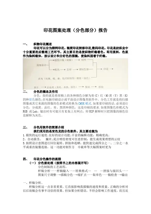印花图案处理(分色部分)报告格式