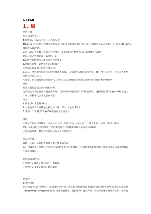 八大重金属