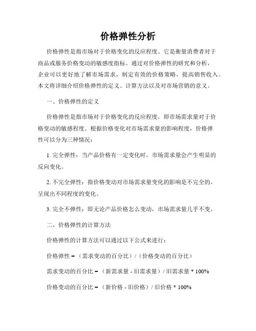 价格弹性分析