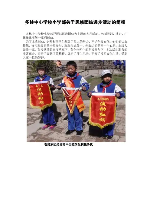 多林中心学校小学部关于民族团结进步活动的简报