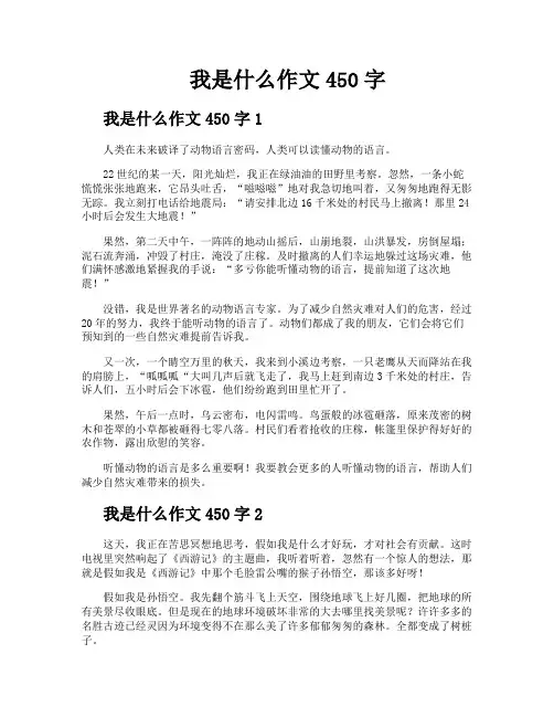 我是什么作文450字