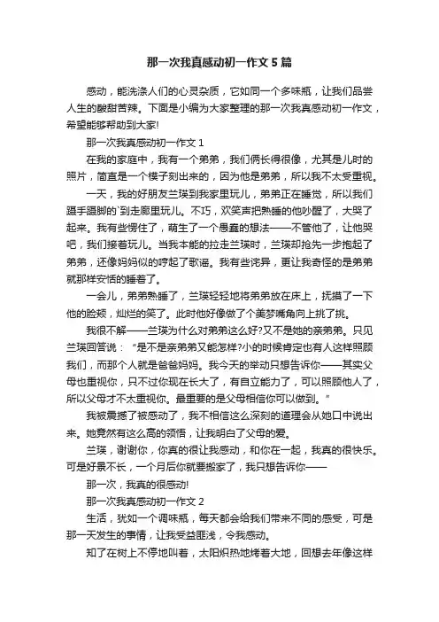 那一次我真感动初一作文5篇