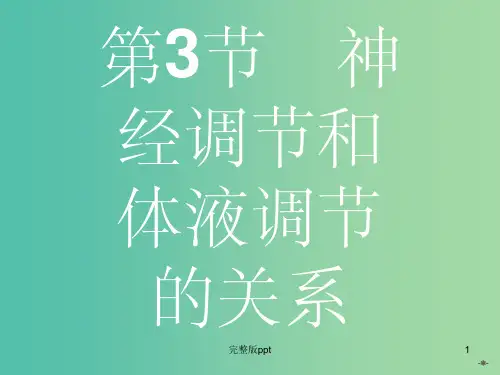 高中生物 2.3神经调节和体液调节的关系课件 新人教版必修3