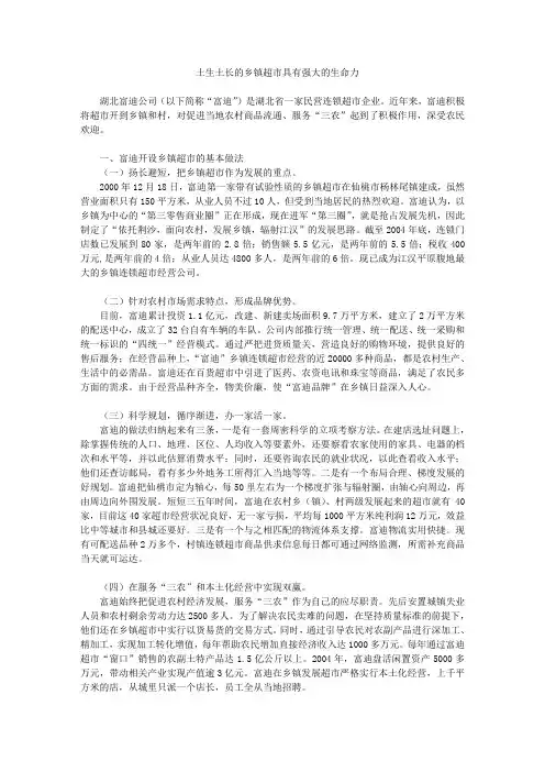 土生土长的乡镇超市具有强大的生命力.
