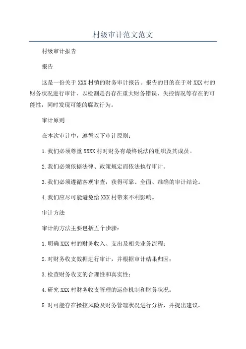 村级审计范文范文