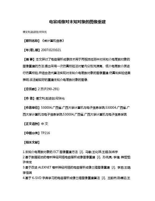 电容成像对未知对象的图像重建