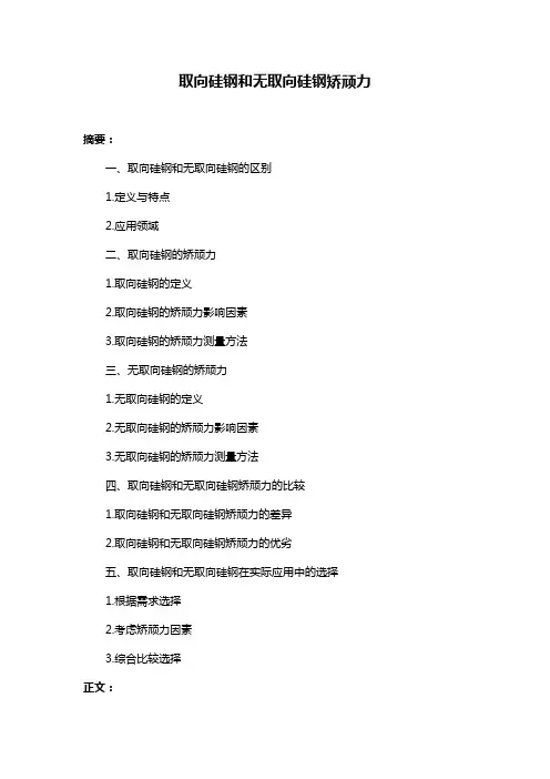 取向硅钢和无取向硅钢矫顽力