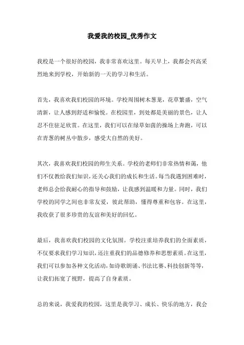 我爱我的校园优秀作文