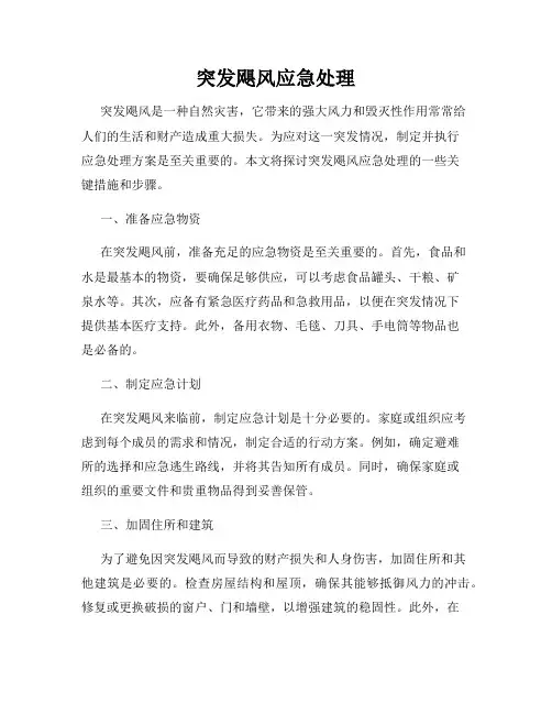 突发飓风应急处理