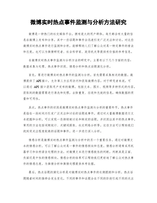 微博实时热点事件监测与分析方法研究