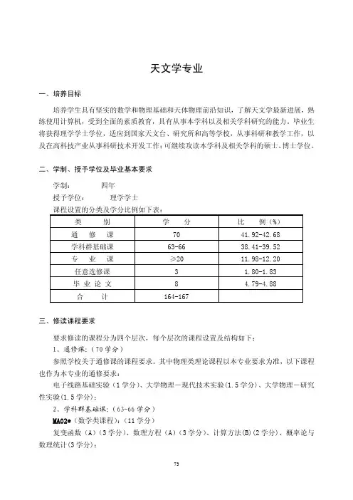 中国科学技术大学本科教育培养方案