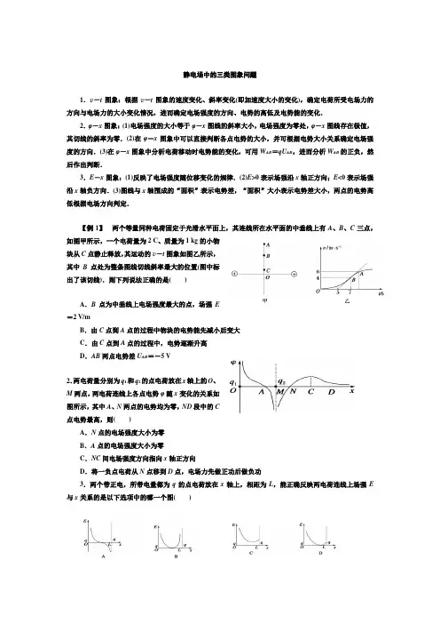 静电场中的三类图象问题2假期作业