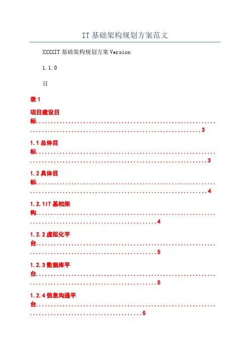 IT基础架构规划方案范文