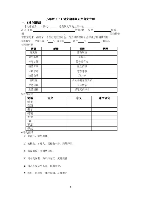 《桃花源记》《陋室铭》《爱莲说》  文言文专题