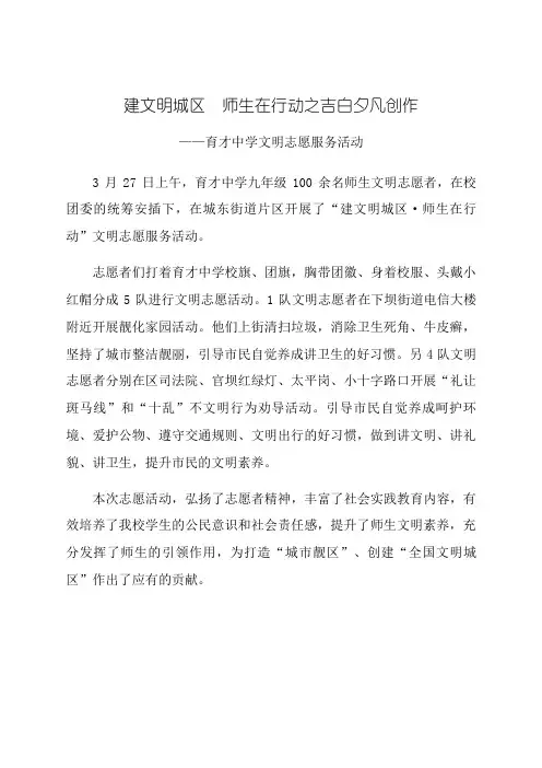 文明志愿服务活动简报