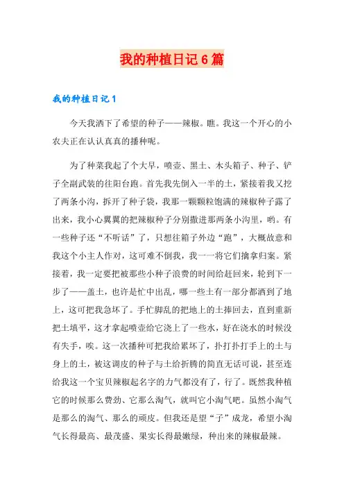 我的种植日记6篇