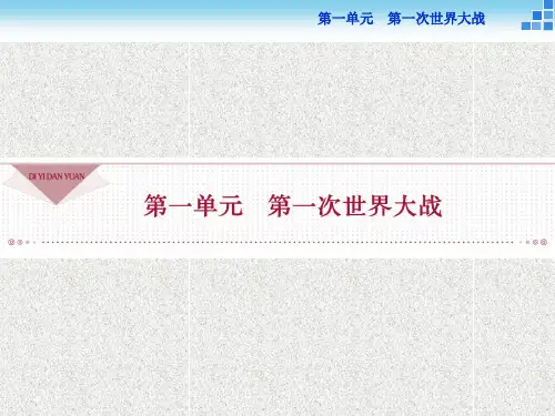 高中历史人教版选修3课件 第一单元第1课 第一次世界大战的爆发 课件