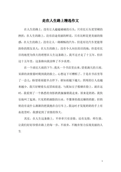 走在人生路上精选作文