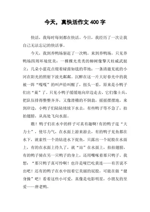 今天,真快活作文400字