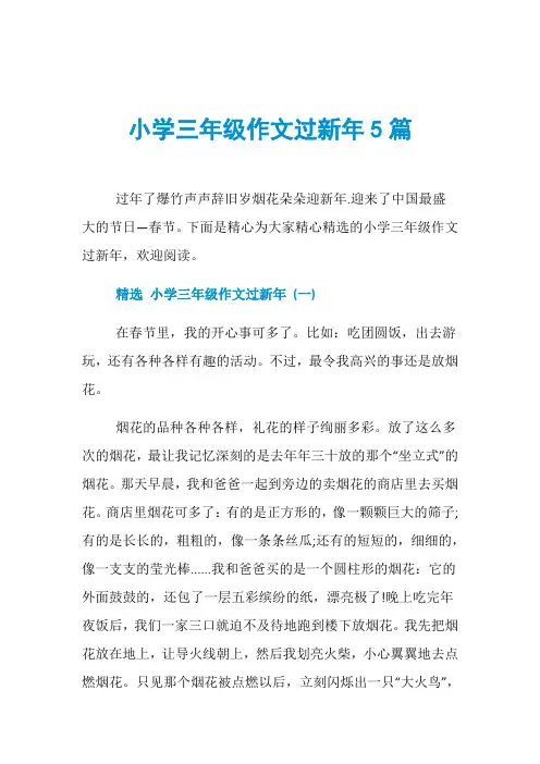 小学三年级作文过新年5篇