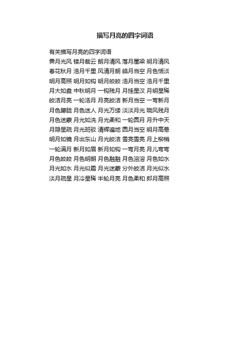 有关描写月亮的四字词语