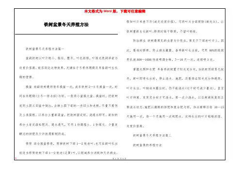 铁树盆景冬天养殖方法