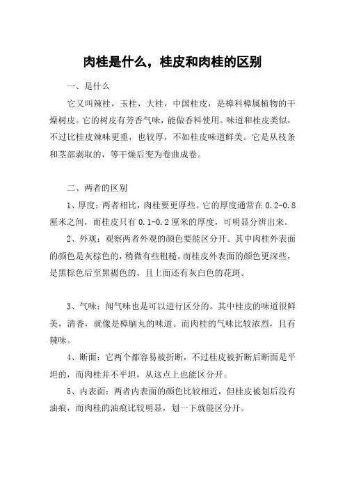 肉桂是什么,桂皮和肉桂的区别