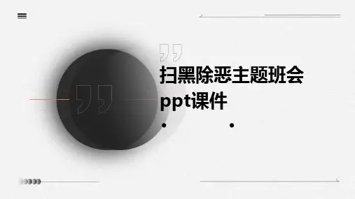 扫黑除恶主题班会ppt课件
