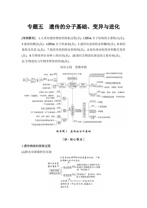 2020高考生物二轮全国1卷专题五 遗传的分子基础、变异与进化