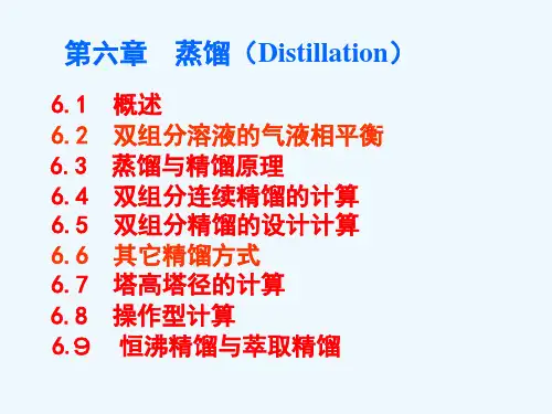 北京化工大学-《化工原理》-课件-第六章-精馏