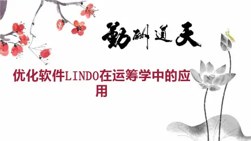 优化软件LINDO在运筹学中的应用
