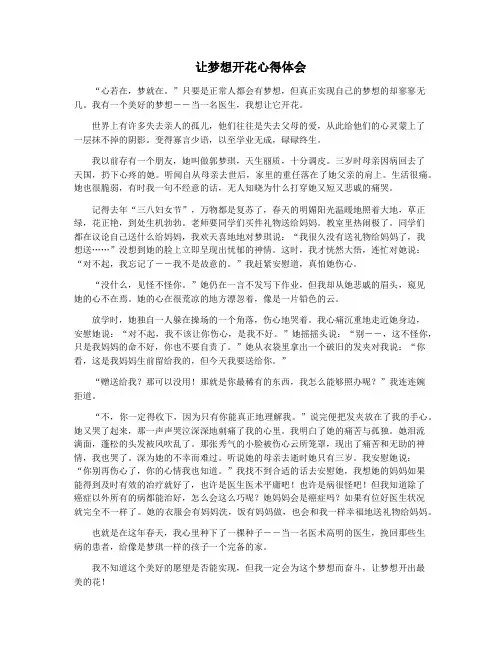 让梦想开花心得体会