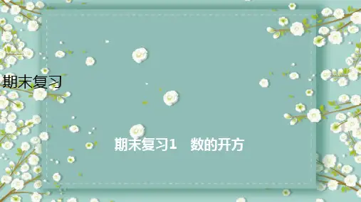 2019年秋华师大版八年级上册数学课件：期末复习1 数的开方(共20张PPT)