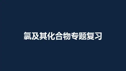 苏教版高中化学2020江苏高考二轮复习：氯及化合物(共13张PPT)