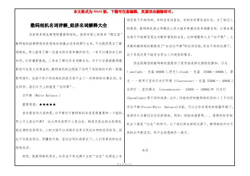 数码相机名词详解_经济名词解释大全