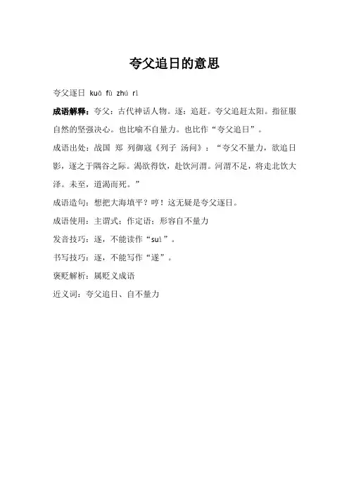 夸父追日的意思