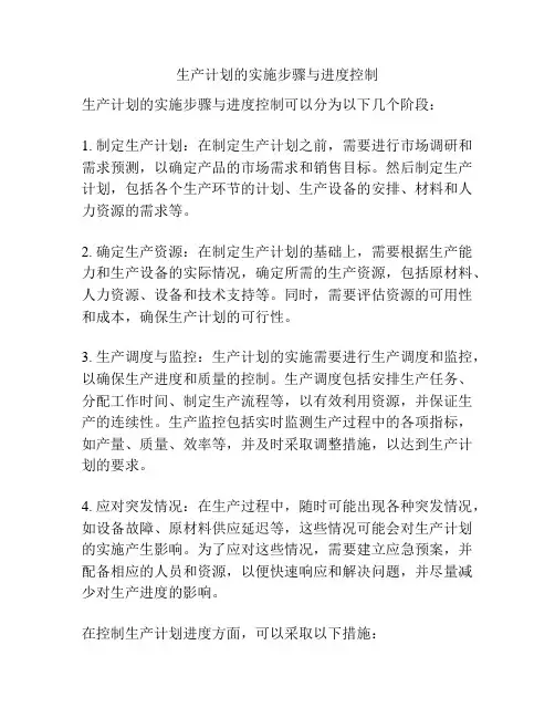 生产计划的实施步骤与进度控制