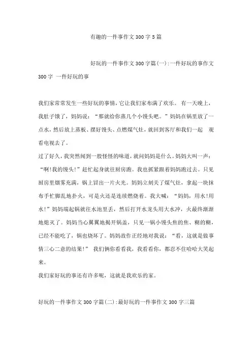 有趣的一件事作文300字5篇