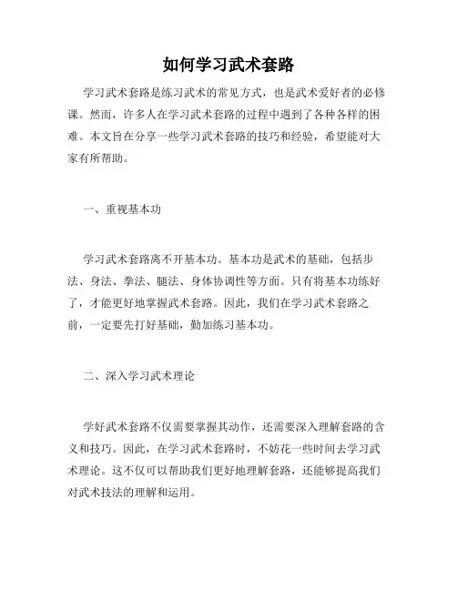 如何学习武术套路