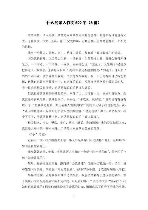 什么的亲人作文500字(6篇)