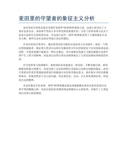 麦田里的守望者的象征主义分析