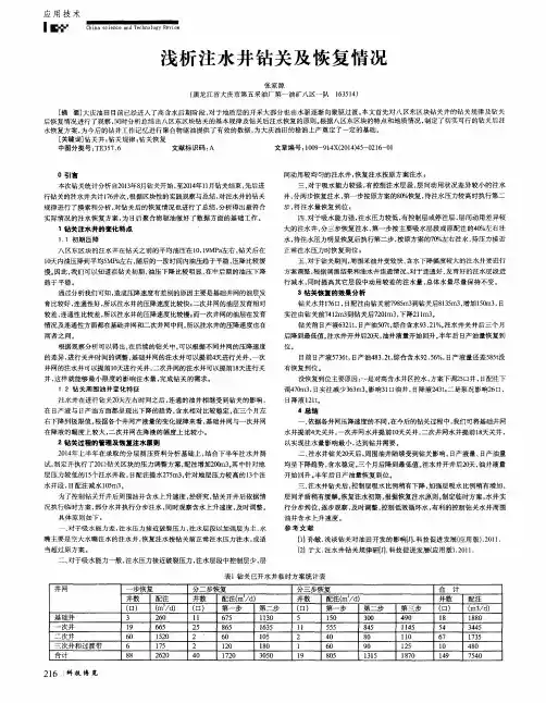 浅析注水井钻关及恢复情况