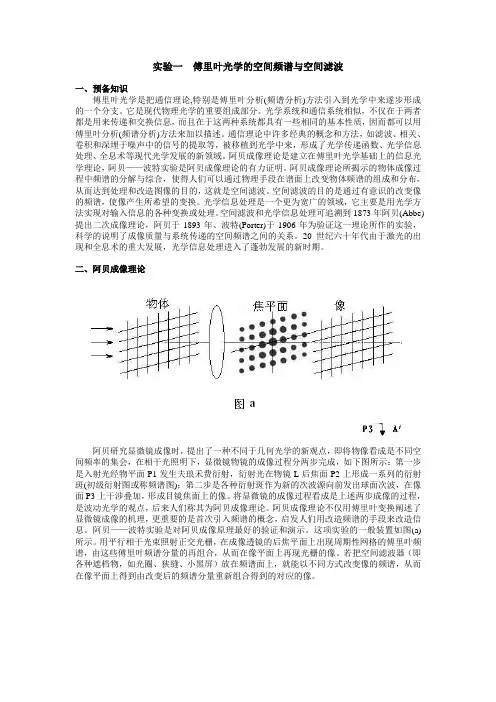 实验一  傅里叶光学的空间频谱与空间滤波