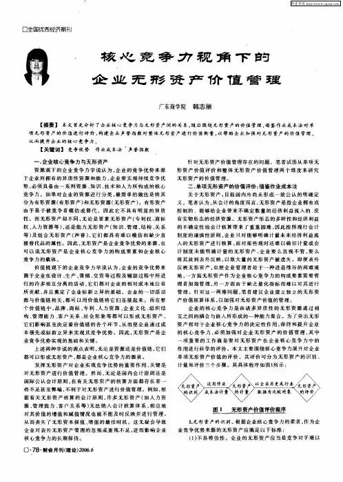 核心竞争力视角下的企业无形资产价值管理