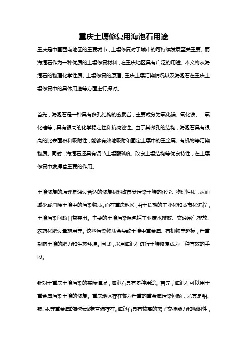重庆土壤修复用海泡石用途