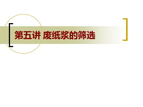第5讲 废纸浆的筛选