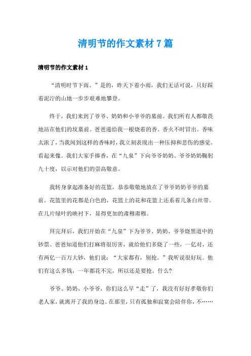清明节的作文素材7篇